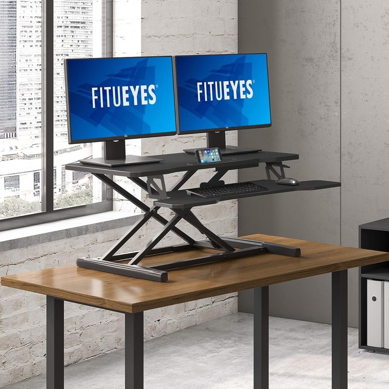 Height Adjustable Standing Desk 36” Wide Sit to Stand Converter Stand Up Desk... gallery