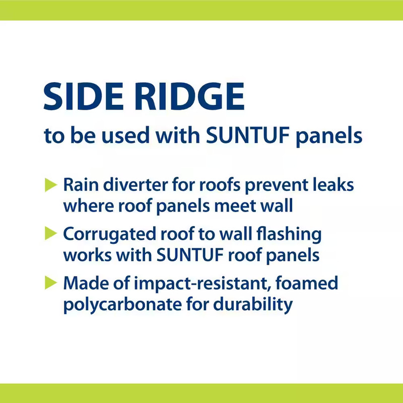 4 Ft. Polycarbonate Side Ridge Flashing in Clear gallery