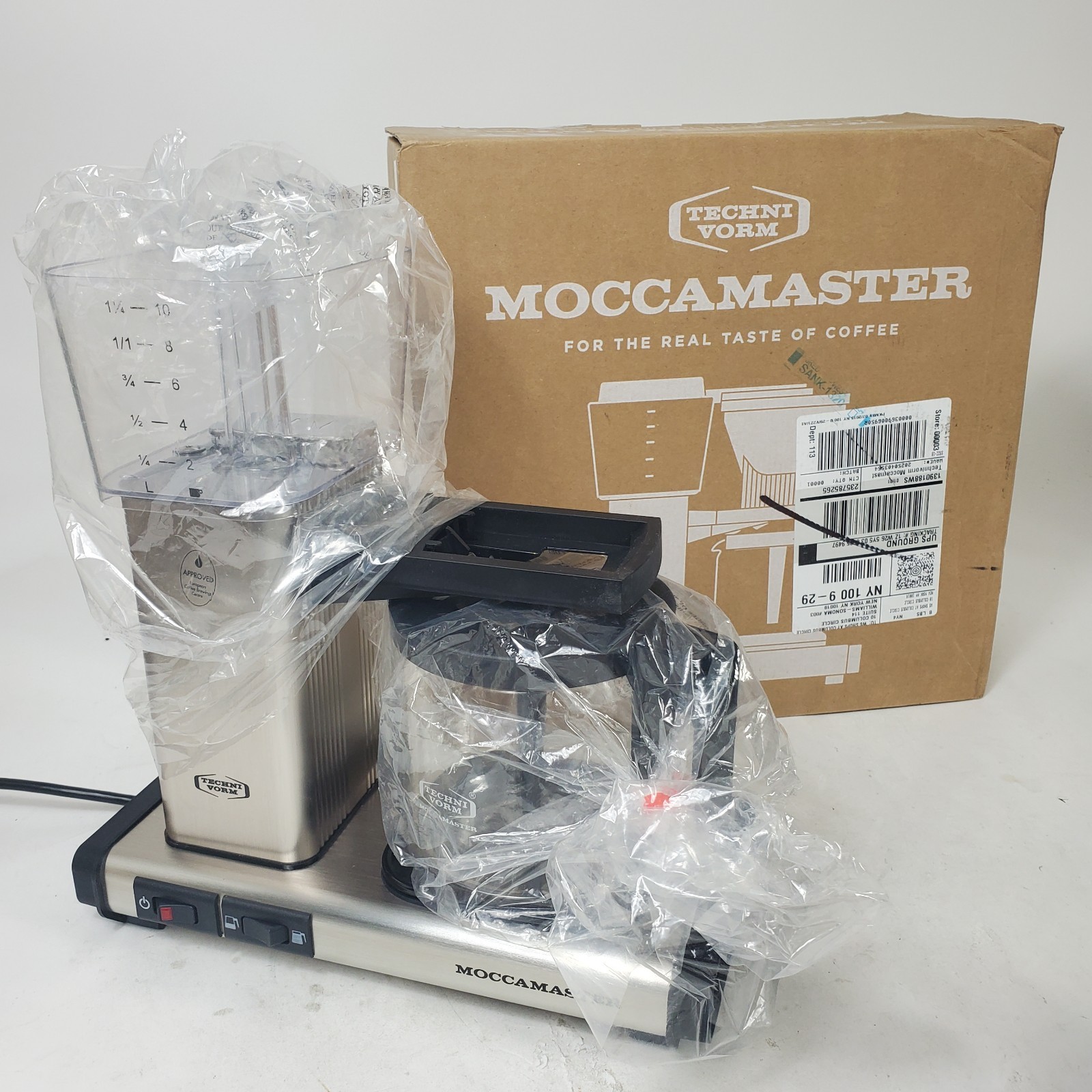 Technivorm MOCCAMASTER KBGV Coffee Maker Brushed Silver 53940 Chipped Plate gallery