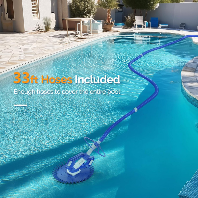 VINGLI Automatic Pool Vacuum Cleaner Sweeper Suction Crawler 33FT Hoses gallery
