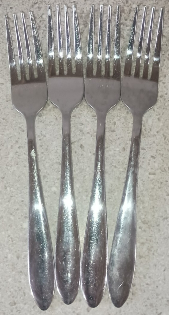 Oneida Mooncrest Stainless Forks 8" Glossy Set Of 4 Flatware U.S.A. Ships Free! gallery
