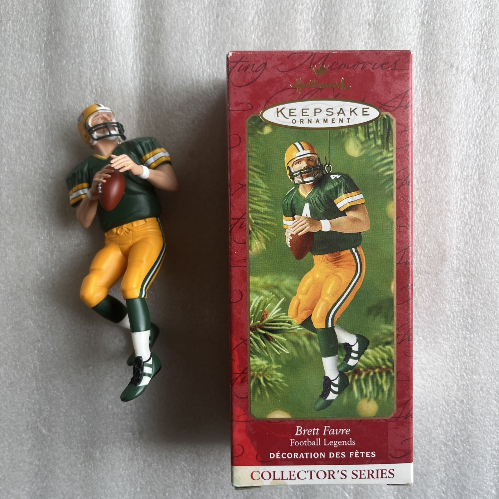Hallmark #7 NFL Brett Favre Keepsake Ornament + DVD Lot NEW gallery