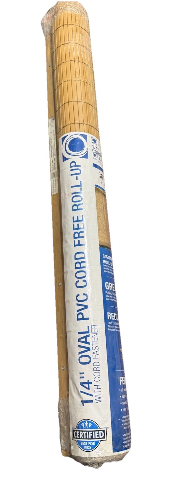 Radiance 1/4" OVAL PVC CORD FREE ROLL-UP- 36 in x 72 in Woodgrain gallery
