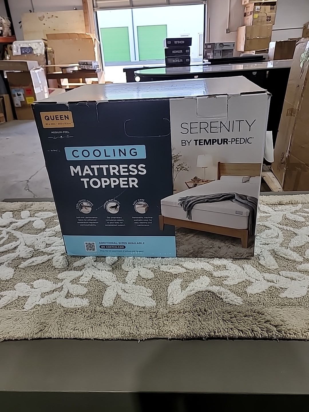 Serenity Tempur-Pedic Cooling Memory Foam Mattress Topper Queen Open Box gallery