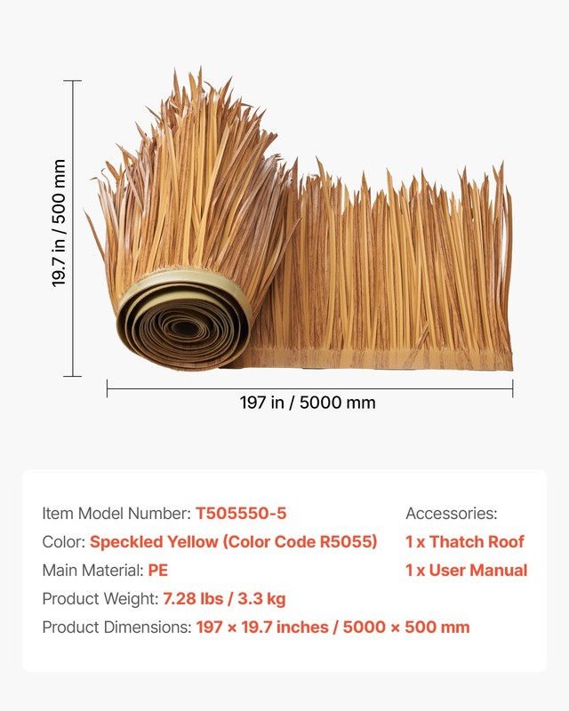 HOT/ Artificial Thatch Grass Roof,1.6 x 16.4 ft Mexican Style Tiki Bar Hut Skir gallery