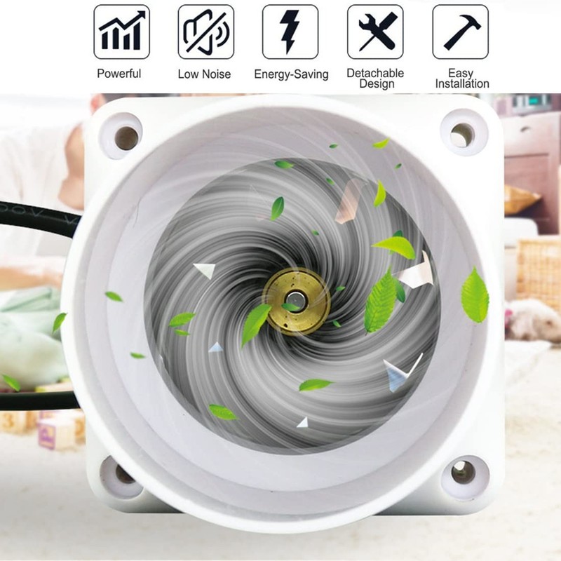 2 inch 50mm Inline Duct Ventilation Fan Dog House, Pet Indoor Vent Blower Air... gallery