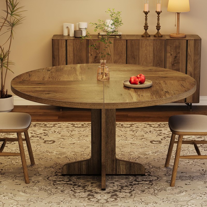 47 in Round Dining Table for 4-6 People, Farmhouse Kitchen Table ,Dinner Table gallery
