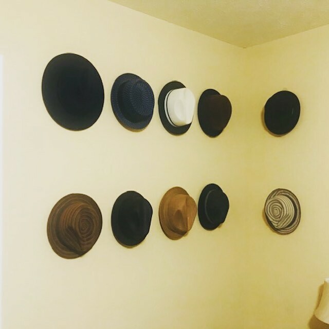Hidden Hat Hangers -10 Pack - Black Barnwood - Holder Rack Hook Wall Display gallery