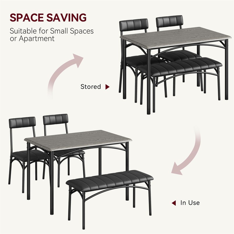 🎱Dining Table Set for 4 Kitchen Table W/Upholstered Chairs and Bench Rectangula gallery