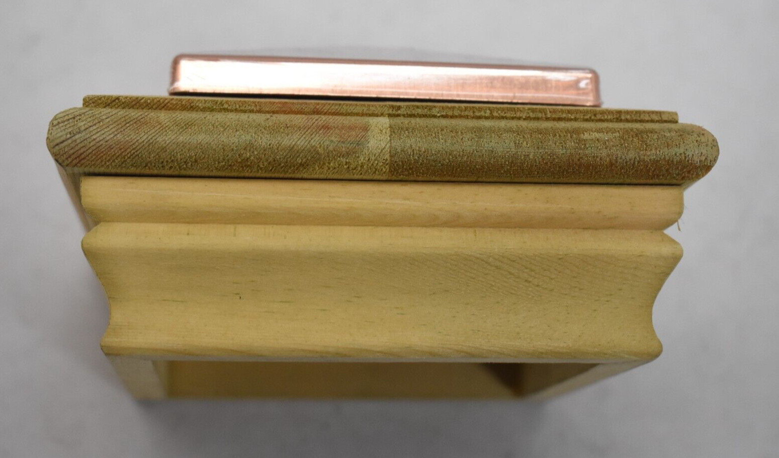 Victoria High Point Post Cap Copper Cao Plastic Top Cedar Base Press On 4" 72265 gallery