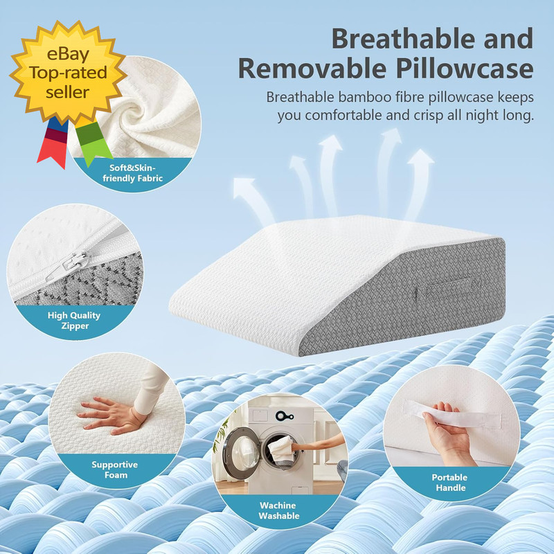Leg Pillow for Elevation & Support, 24"X22"X8" Memory Foam Cushion gallery