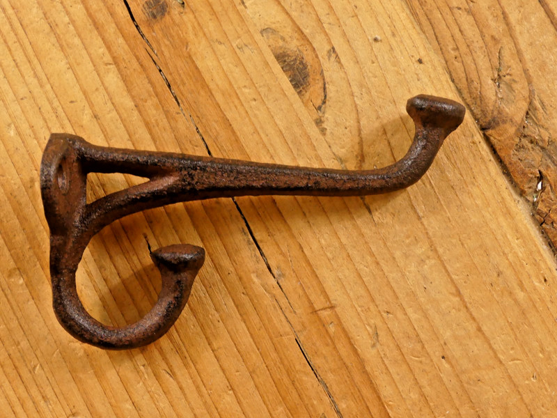 50 Rustic Cast Iron Coat Hat Wall Hooks Restore School Farm Towel Bath Kitchen gallery