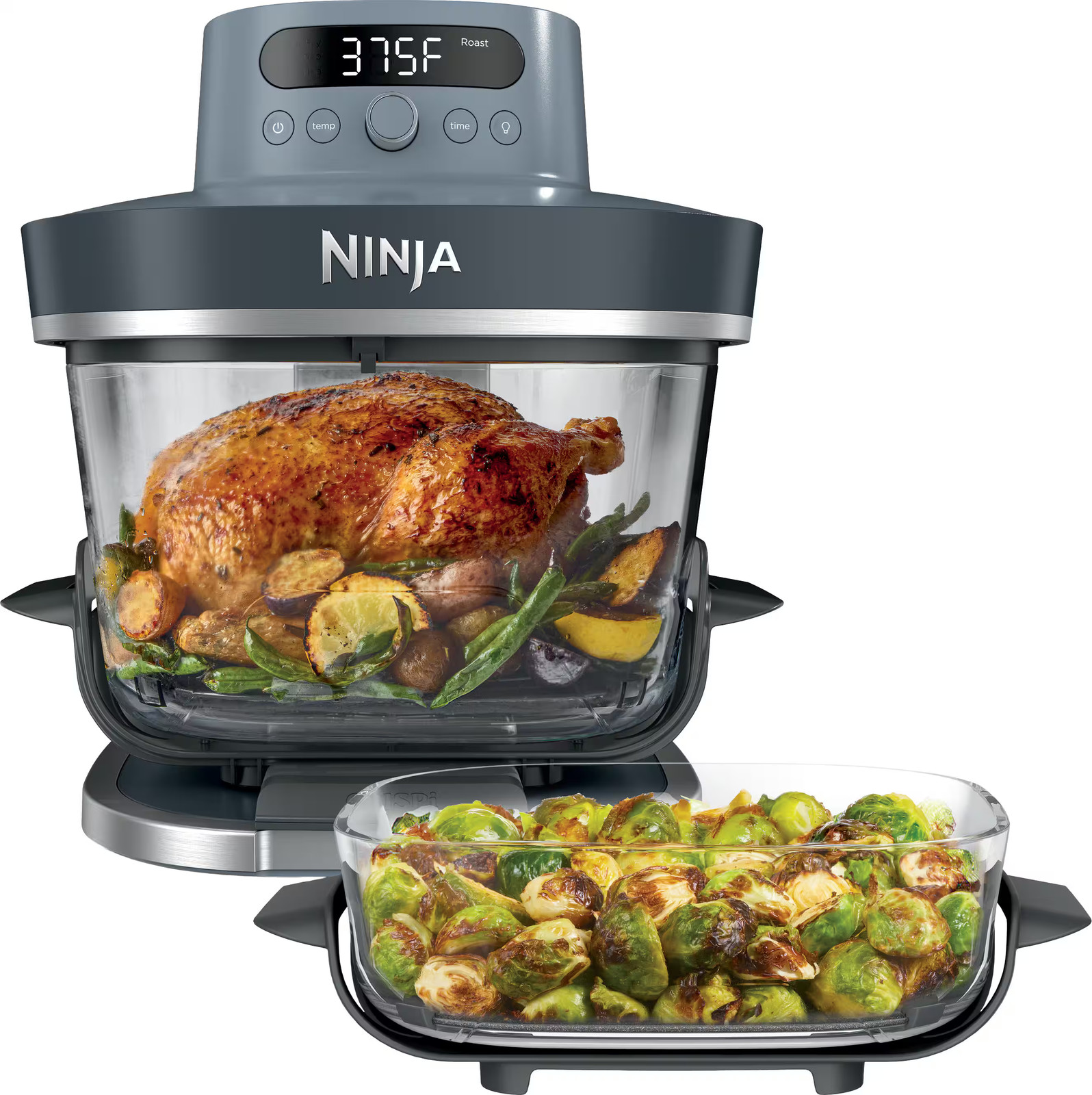 Ninja - Crispi Pro 6-in-1 Countertop Glass Air Fryer - Cyberspace gallery