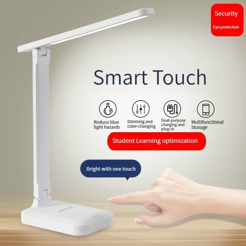 Dimmable LED Desk Light Touch Sensor Table Bedside Reading Lamp USB Rechargeable gallery