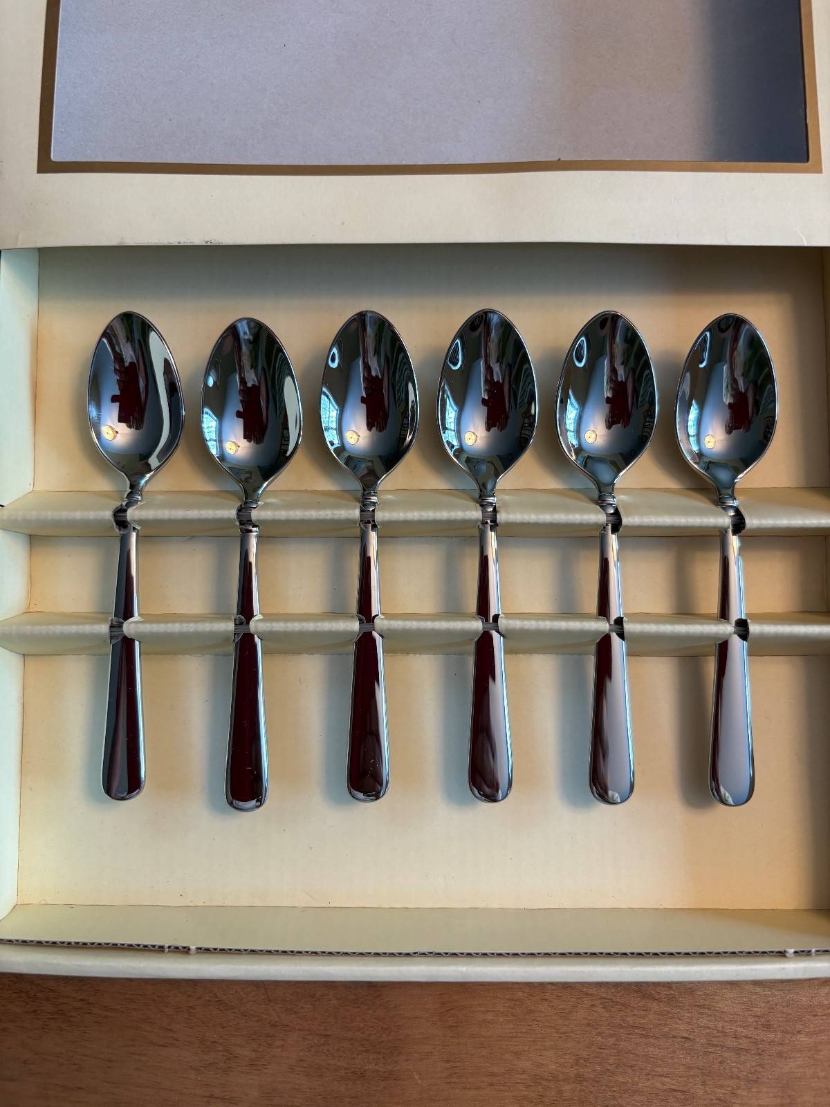 LENOX PEARL PLATINUM DEMITASSE SPOONS ESPRESSO SPOONS NIB SET OF 6 gallery