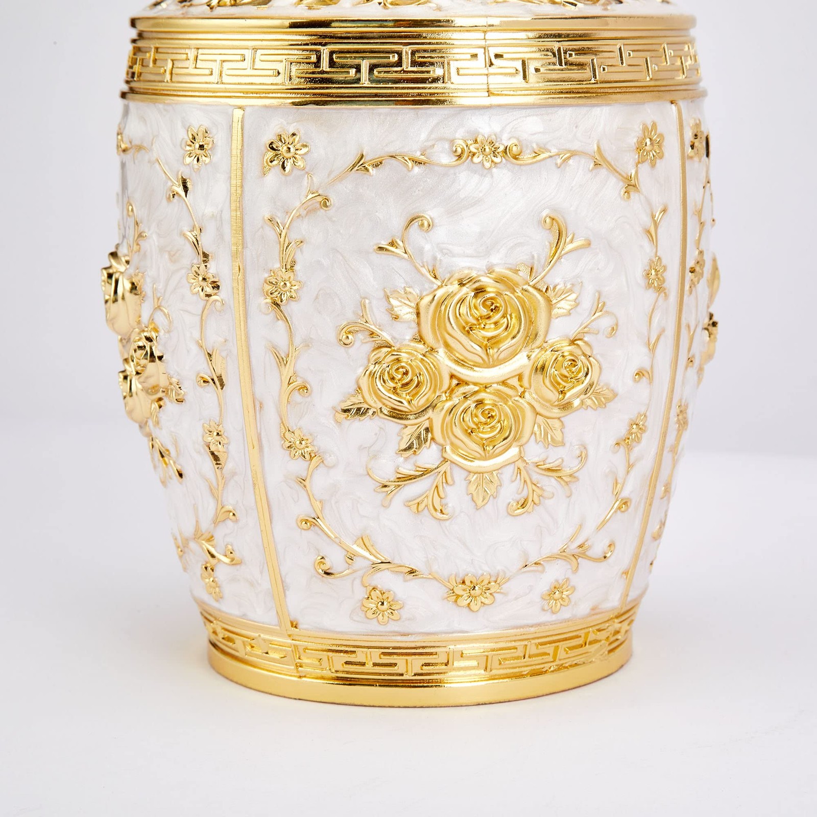 LINES ARTE Medium Cremation Urns for Human Ashes, Medium, Gold Roses gallery