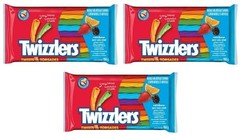 TWIZZLERS Twists Rainbow Licorice Candy, 350g (3 Pack)