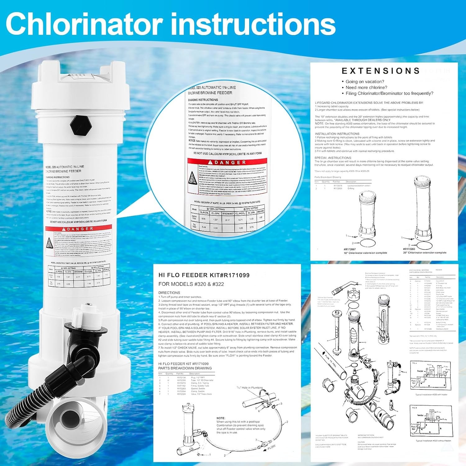 Automatic Chlorine Feeder 320 Inline R171096 R172009 R172255 Pool Chlorinator gallery