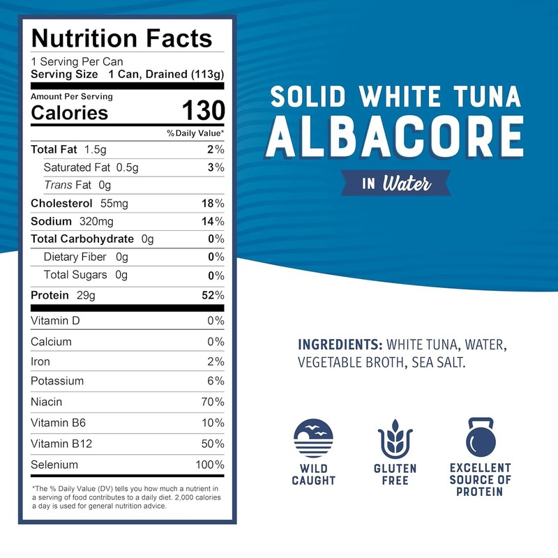 Bumble Bee Solid White Albacore, Tuna in Water 5 Oz Can Pack of 24 Wild Caught gallery