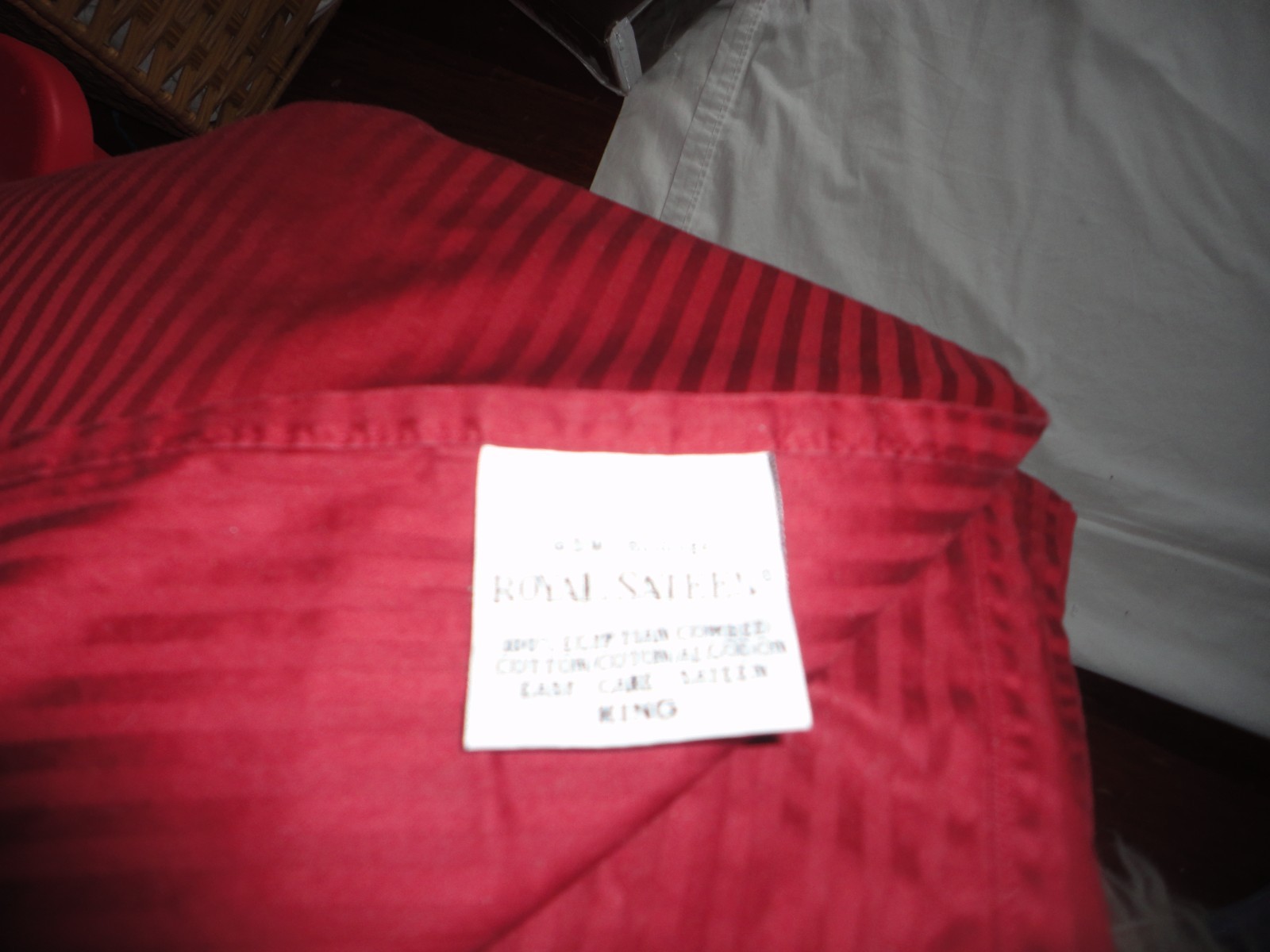 ROYAL SATEEN DOBBY STRIPE RED WINE (1) KING/CALIFORNIA KING FLAT SHEET 102X100 gallery