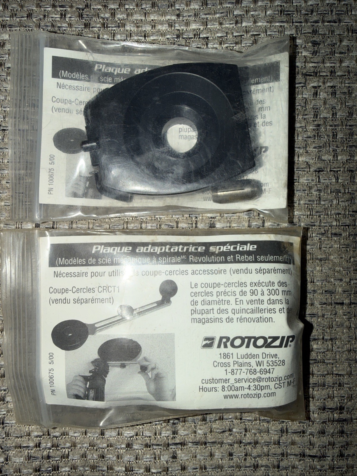 RotoZip Special Adapter Plate For Use With CRCT1 Circle Cutter Attachment – NEW gallery
