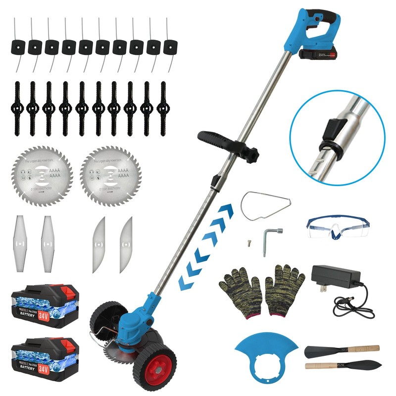 24V Cordless String Trimmer Weed Eater Electric Lawn Edger Grass Brush Cutter US gallery