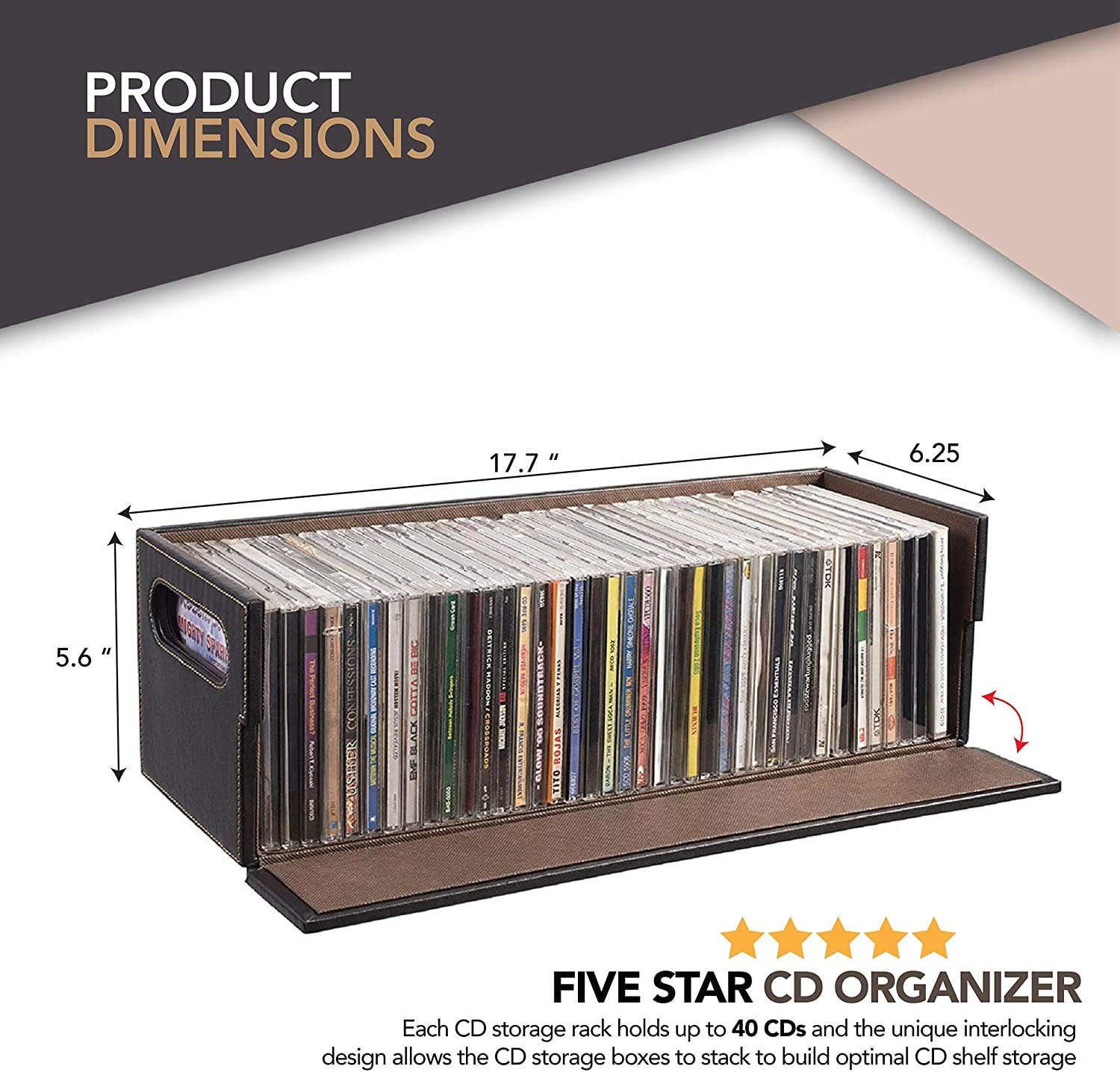 Stock Your Home CD Storage Box, Organizer Shelf for Movie Cases, DVDs, Casse... gallery