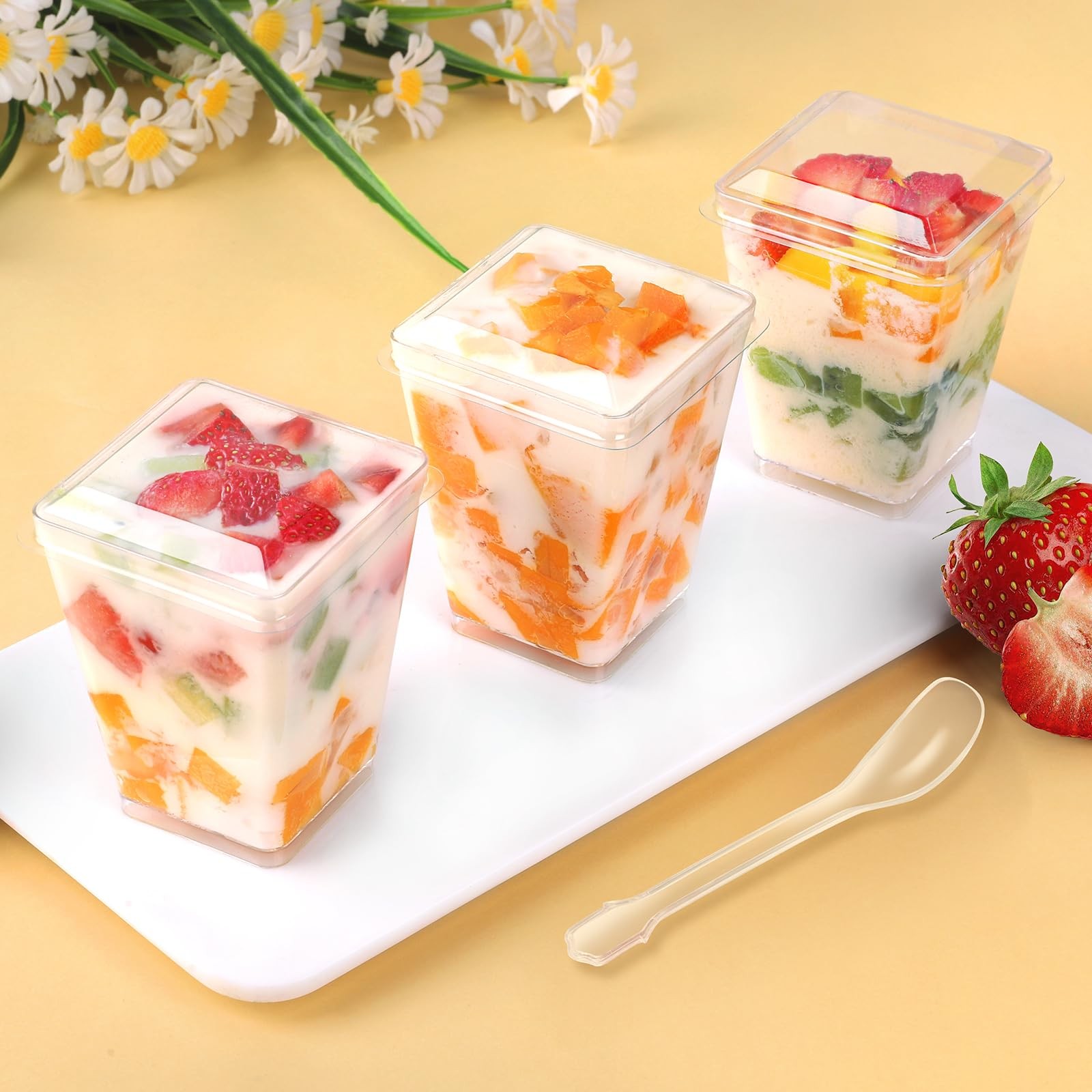 FIFWVGP 5 oz 60Pcs Plastic Dessert Cups With Lids and Spoons, Yogurt Parfait ... gallery