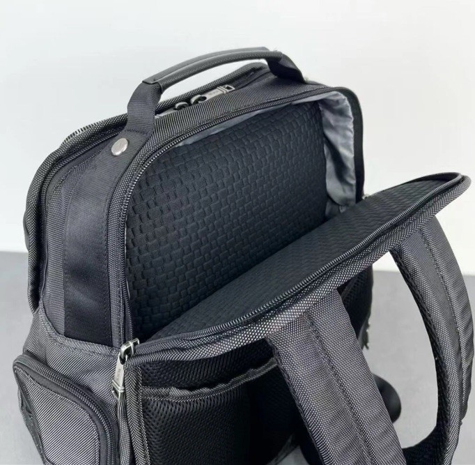 TUMI ALPHA3 Brief Pack Backpack Black Pattern Ballistic Nylon *Excellent* 2