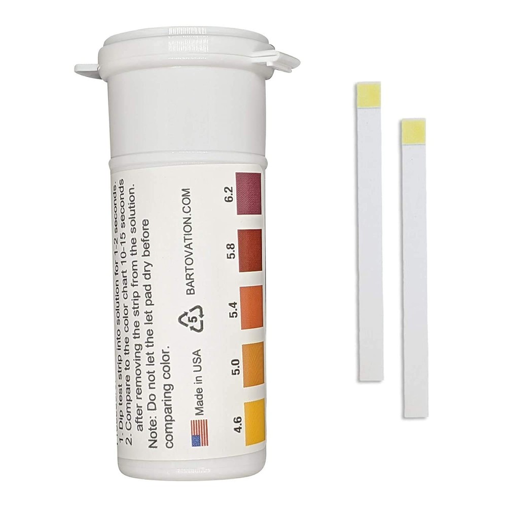 pH Test Strips for Beer Making, Homebrew, Acidity, 4.6 to 6.2 pH [Vial of 100...