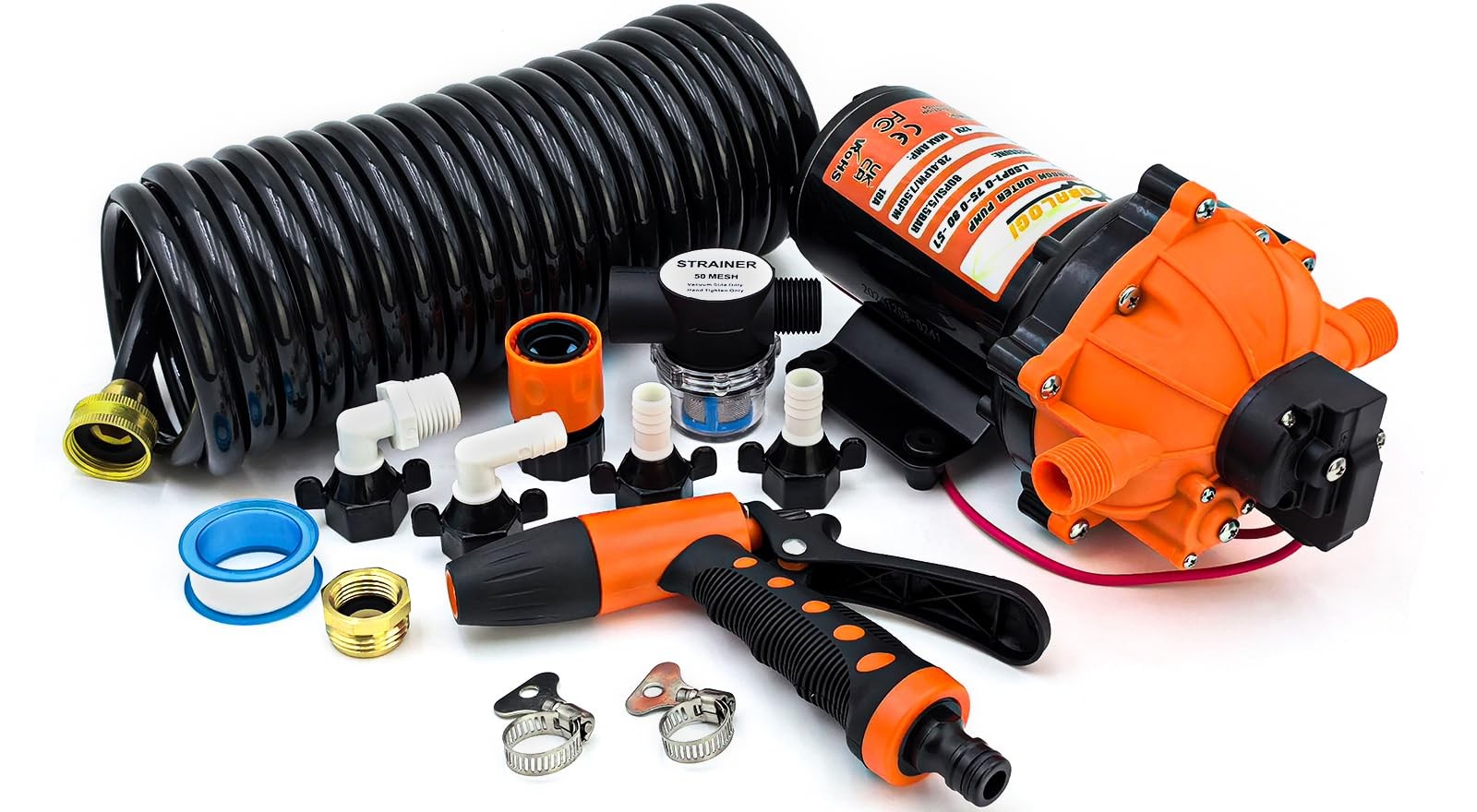 80PSI 7.5 GPM Washdown Pump Kit - 12V Marine Self-Priming Water Pump with Pre... gallery