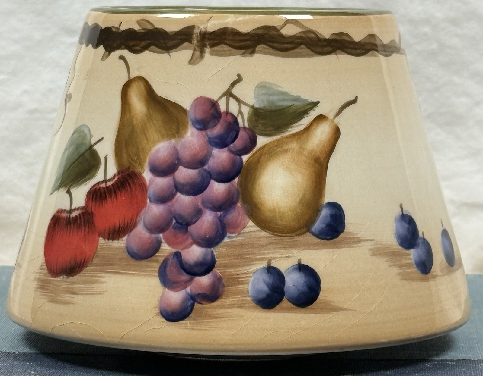 VTG Home Interiors Ceramic Lamp Shade Candle Fruit Multicolor Normal Crazing gallery