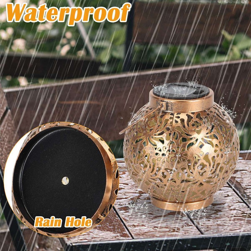 Solar Lantern Hanging Light LED Outdoor Retro Garden Lamp Waterproof Decor gallery