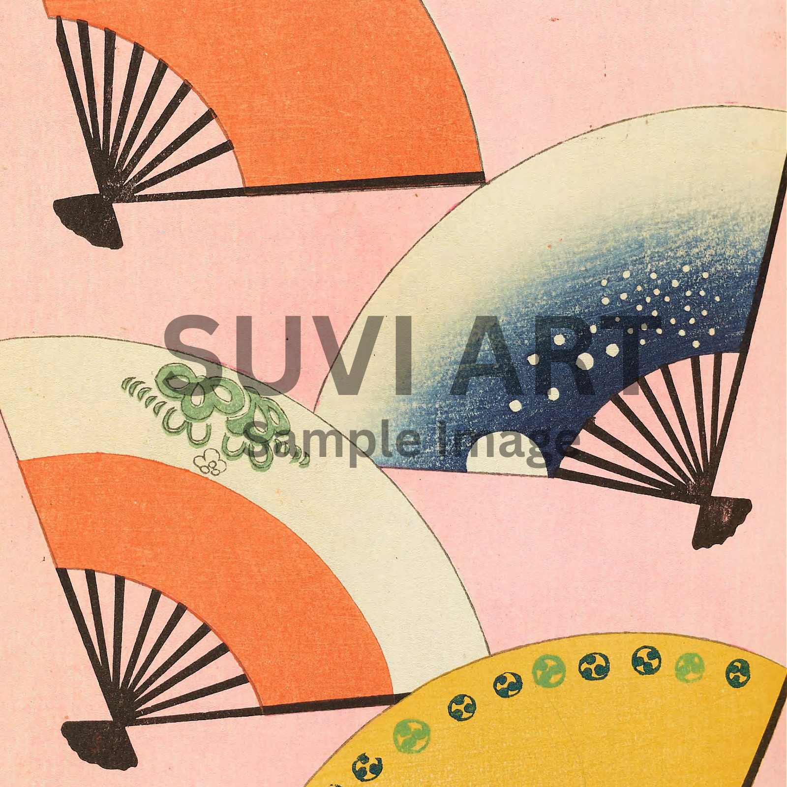 Digital Image Picture Wall art Beautiful Hand Fan for living and bed room A-21 gallery