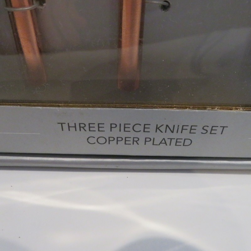 Be Home Matte Copper Plated Cheese Knife Server Set of Three NEW $48 gallery