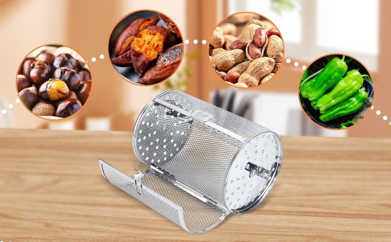 Roaster Drum Oven Cage Bakeware Rotatable 10inch for Home BBQ gallery