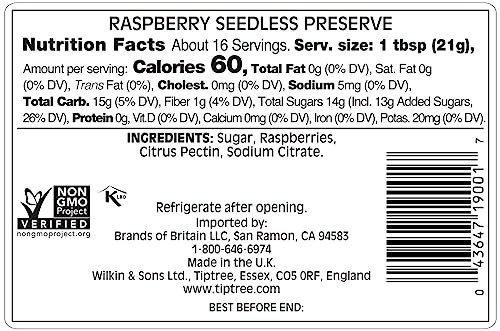 Tiptree Raspberry Seedless Preserve 12 Ounce Gluten Free Vegan Friendly gallery