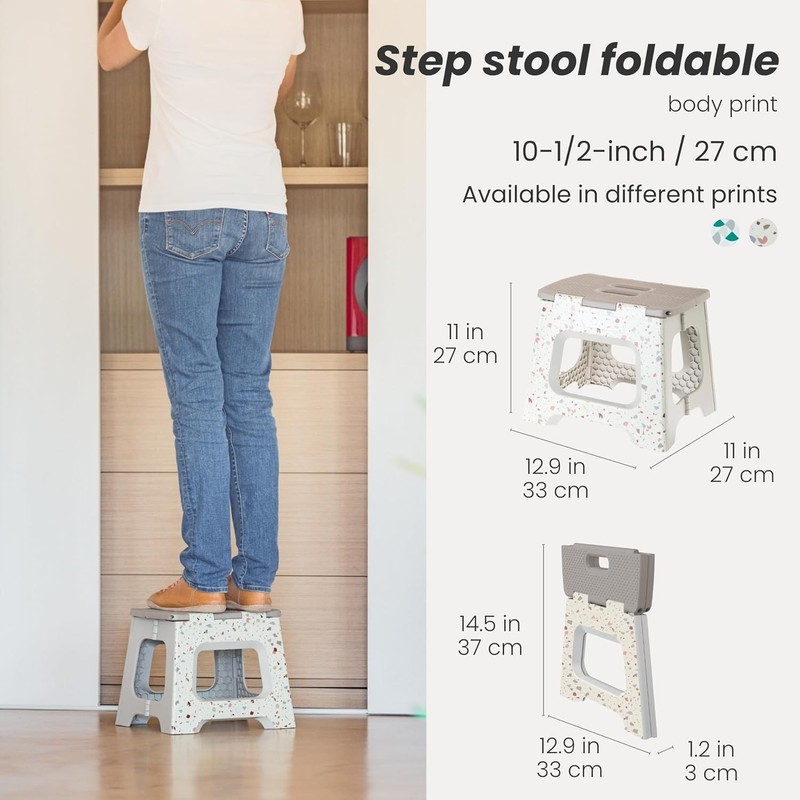 Compact Folding Step Stool - 10-1/2 Inch Foldable Step Stool for Adults, Ligh... gallery