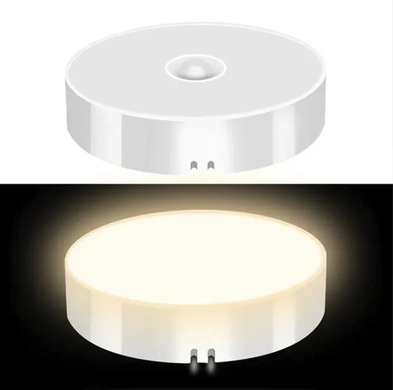 2pcs PIR Motion Sensor LED Night Light USB Rechargeable Closet Lamp - NEW gallery