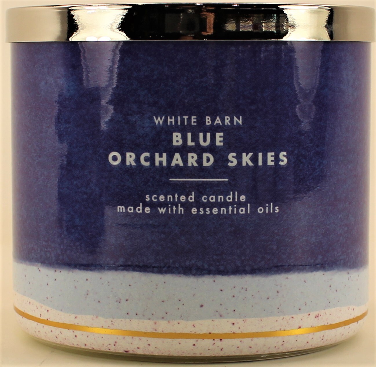 Bath & Body Works White Barn BLUE ORCHARD SKIES 3 Wick 14.5 Oz Scented Candle gallery