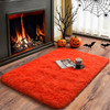 Fluffy Rug Shaggy Area Rug, Orange Red 2x3 Small Rugs for Fireplace Holiday Dear gallery