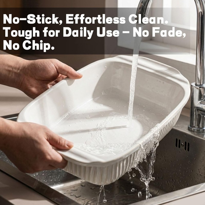 Artena 5.1 Qt Rectangular Ceramic Baking Dish with Handles & Lid gallery