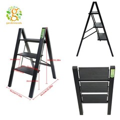 3 Step Ladder Folding Step Stool with Anti-Slip Pedal Steel Ladder Anti-Slip