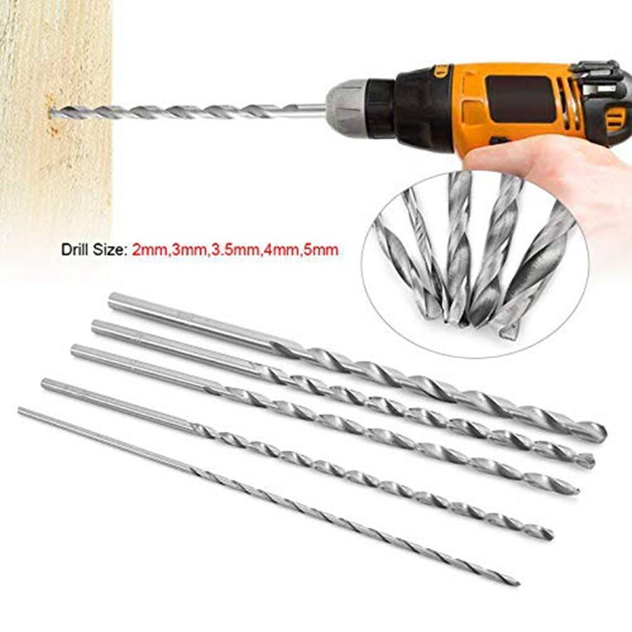 5pcs set Extra Long Precision HSS Twist drill bit 2mm,3mm,3.5mm,4mm,5mm A672 gallery