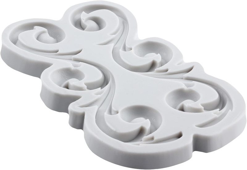 Baroque Scroll Relief Silicone Mold Curlicues Lace Filigree Polymer Clay Molds gallery