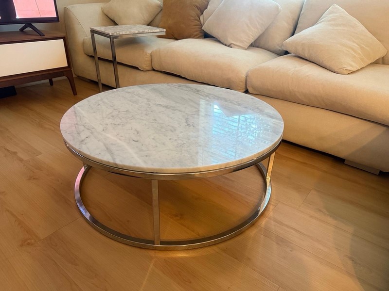 CB2 Low Marble Coffee Table 33*12 In gallery