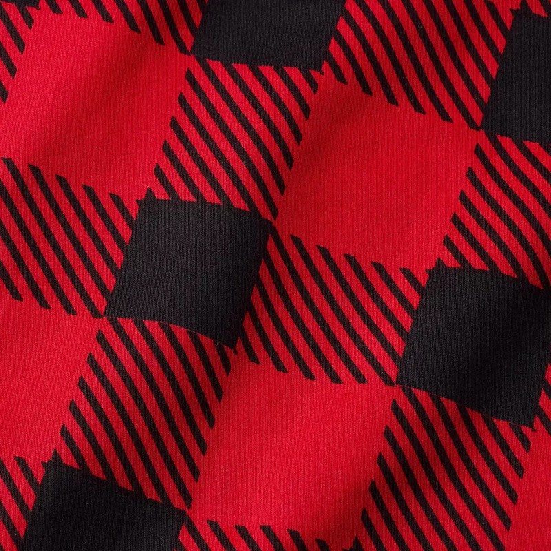 BLACK AND RED BUFFALO PLAID MICROFIBER 4PC BED SHEET SET in QUEEN and KING SIZE gallery