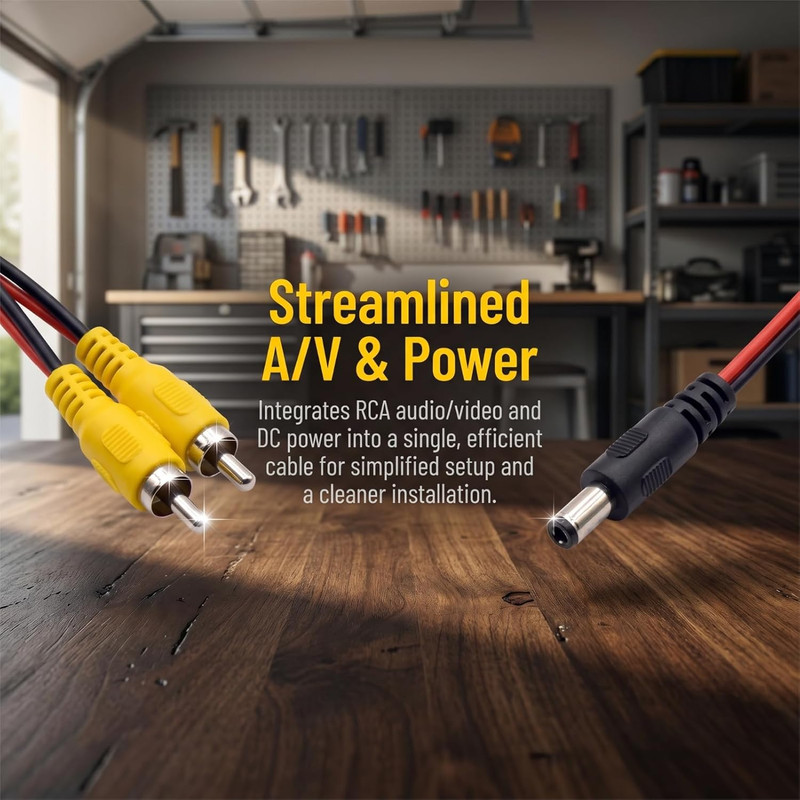 19.7FT 6M RCA Backup Camera Extension Cable with Detection Wire, Reverse Rear Vi gallery