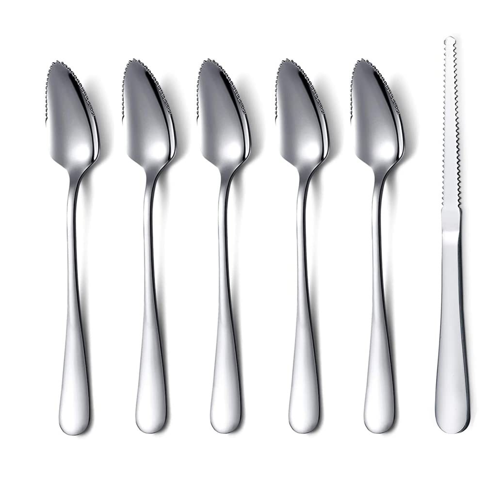 Grapefruit Spoons 6 Pieces Set 5 Stainless Steel Grapefruit Spoon and 1 Grapefr gallery