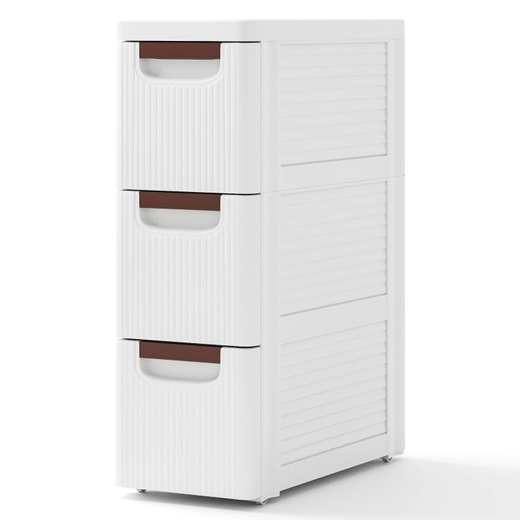 3Drawer Small Space Rolling Organizer Unit Narrow Storage Cabinet Built-In Wheel gallery